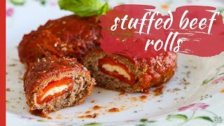 Tender and Juicy MINCED BEEF ROLLS (stuffed with cheese and red bell pepper)