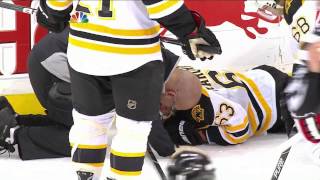 Anton Volchenkov elbows, concusses Brad Marchand w/SlowMo 4/10/13