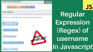 username validation in javascript in hindi Regular expression Javascript tutorial for beginners - 40
