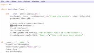 wxPython Programming Tutorial - 3 - Creating a Menu Bar