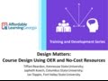 Using OER and No-Cost Resources in Course Design