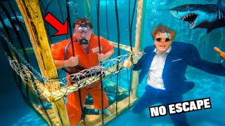 ULTIMATE Underwater Box Fort Prison! 24 Hour Prison ESCAPE CHALLENGE!