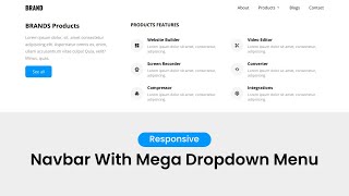 Responsive Navbar With Mega Dropdown Menu | HTML CSS Javascript | With Source Code