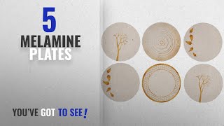 Best Melamine Plates [2018]: Melange 6-Piece 100% Melamine Dinner Plate Set (Gold Nature Collection