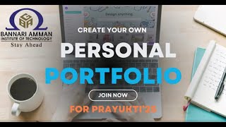 No Code Personal Portfolio Build Workshop Promo | V-Prayukti'25