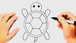 How to draw a Tortoise Step by Step | Easy drawings