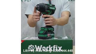 Máy Siết Bulong WorkFix Lực 650Nm Đa Chức Năng Hàng Chính Hãng Không Chổi Than, Lõi Đồng