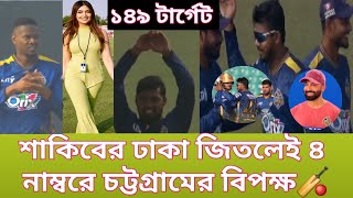 শাকিব খানের  ঢাকা জিতলেই ৪ নাম্বরে চট্টগ্রামের বিপক্ষ🏏 অসাধারণ বোলিং পুরো ঢাকাইয়া💥🏏 Dhaka capital💥🏏