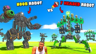 Upgrading NOOB ROBOT into UNDEFEATED 7 HEADED ROBOT with SHINCHAN and CHOP Animal Revolt Battle SIM