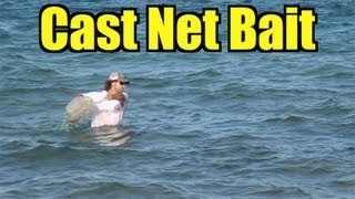 Cast Netting Bait at the Beach Throwing 7 foot Cast Net