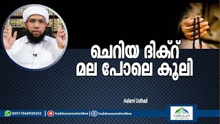 ചെറിയ ദിക്റ് മല പോലെ കൂലി | Latest Speech  | Aslami Usthad | Hubburasool Online