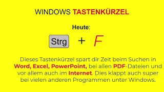 WINDOWS 10, 11 Tastenkombinationen . Suchen und finden im Microsoft Office, PDFs, Internet uvm
