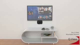 Sky Q Mini Bracket By Q-View, Sky Q Mini Box Wall Bracket in Black