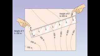 Find the gradient of slope from a contour map