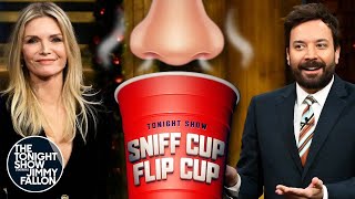 Sniff Cup Flip Cup with Michelle Pfeiffer | The Tonight Show Starring Jimmy Fallon