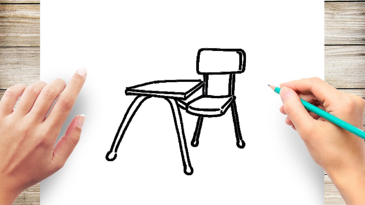 How To Draw A Cartoon School Desk