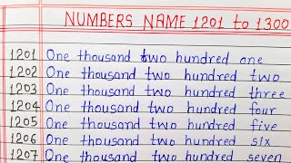 Numbers name 1201 to 1300 // Numbers in words 1201 to 1300 in English // 1201 to 1300 Number names