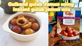 Gulkand Gulab Jamun Recipe, Instant gulkand stuffed gulab jamun using Gits ready to make mix