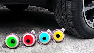 EXPERIMENT: CAR VS Eye Jelly | CRUSHING CRUNCHY \u0026 SOFT THINGS VS CAR