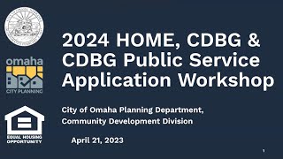 2024 HOME & CDBG Application Workshop | RFP Application Review Process
