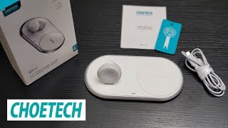 CHOETECH Dual Fast Wireless Charger Pad | With Apple Watch and AirPods Support!