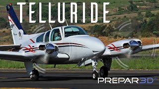 Prepar3D - Milviz Baron B55- Landing at Talluride Regional - TrackIR