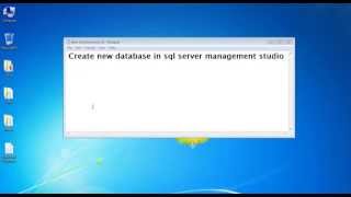 Create New Database in sql server 2008