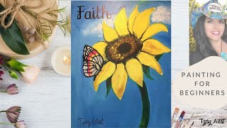How to Paint Faith Sunflower with our Easy Templates and Painting Kit