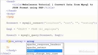 Convert Data from Mysql to JSON Formate using PHP