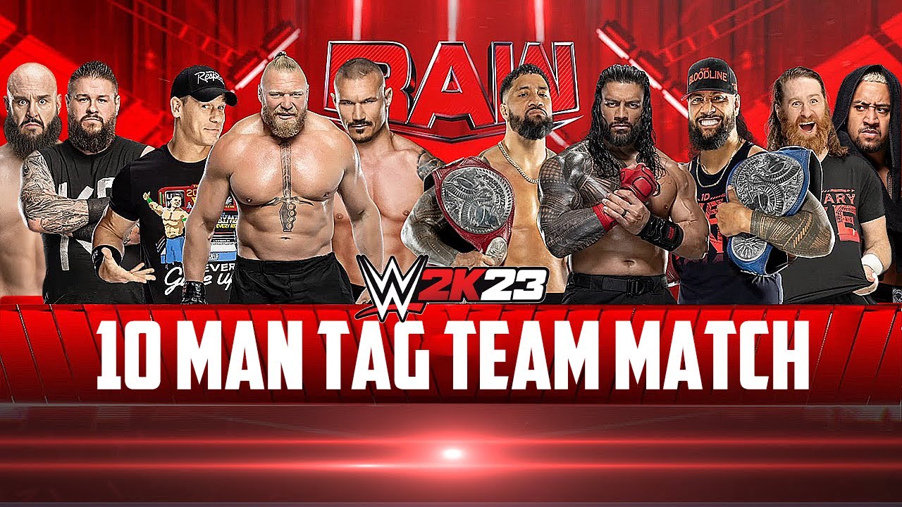 Team WWE Vs The Bloodline - 10 Man Tag Team Match! - WWE 2K23 - YouTube