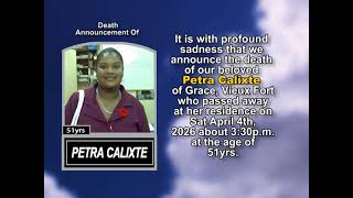 Petra Calixte ~ Short Obituary