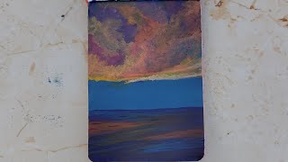 How to paint a stormy sky/ acrylic painting step by step tutorial