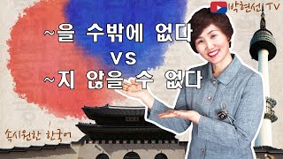 속시원한 한국어, ~을 수밖에 없다 vs ~지 않을 수 없다