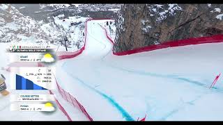 Cortina d'Ampezzo 2023 Alpine Skiing downhill settered for women full course helmet POV onboard
