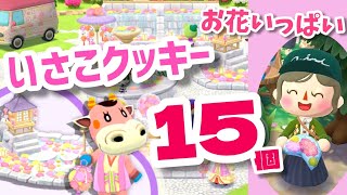 【ポケ森】いさこちゃんの花いっぱいなせせらぎ神社クッキー15個食べる！Norma's floral cookie