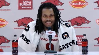 Jonas Aidoo postgame - Arkansas 95, NC A\u0026T 67