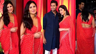 Uff Her Desi Saree Look ❤ Katrina Kaif Looks Gorgeous In Red Saree First Diwali After Marriage