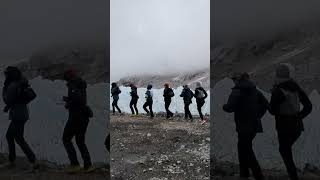 Running in base camp 🏔️#trending #mountains #everest #himalayas #travel #nature #Highestmountain