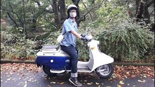 ラビットスクーターS301の強制空冷エンジンで暑い夏でも調子よく走れます。The rabbit scooter engine is a forced air cooling system.