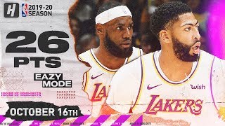 LeBron James & Anthony Davis DESTROYS WARRIORS! SICK Highlights 2019.10.16 - 26 Pts, 19 Assists!