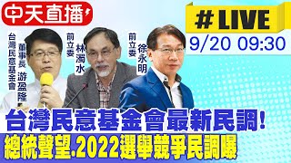 【中天直播#LIVE】台灣民意基金會最新民調! 總統聲望.2022選舉競爭民調曝 20220920@中天新聞CtiNews