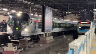 E257系5000番台OM–91編成　特急踊り子64号返却回送新橋駅高速通過