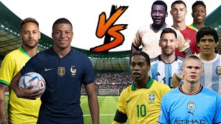 Neymar-Mbappe🔥 🆚 Ronaldo, Messi ,Maradona , Vinicius ,Ronaldinho ,Haaland, Pele🔥