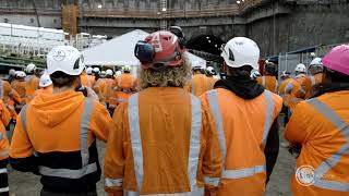 City Rail Link's Tunnel Boring Machine is turned on, ready to bore