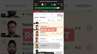 Today ipl match RCB vs GT Dream 11 team prediction #ipl #ipl2023 #cricket #msdhoni #youtubeshorts