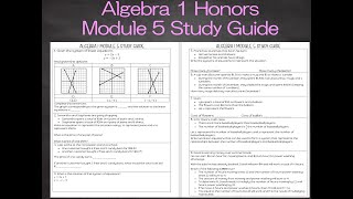 Algebra I Honors Module 5 Study Guide 2024