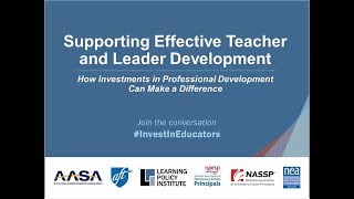 Webinar: How Investing in Teacher and Leader Professional Development Can Support Student Success