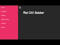 Pure CSS Side Bar Toggle Menu | Side Navigation Using HTML CSS Only