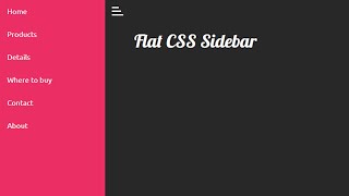 Pure CSS Side Bar Toggle Menu | Side Navigation Using HTML CSS Only