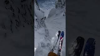 GoPro | Skiing Party Line Down a Steep Chute | Chris Whatford #Shorts